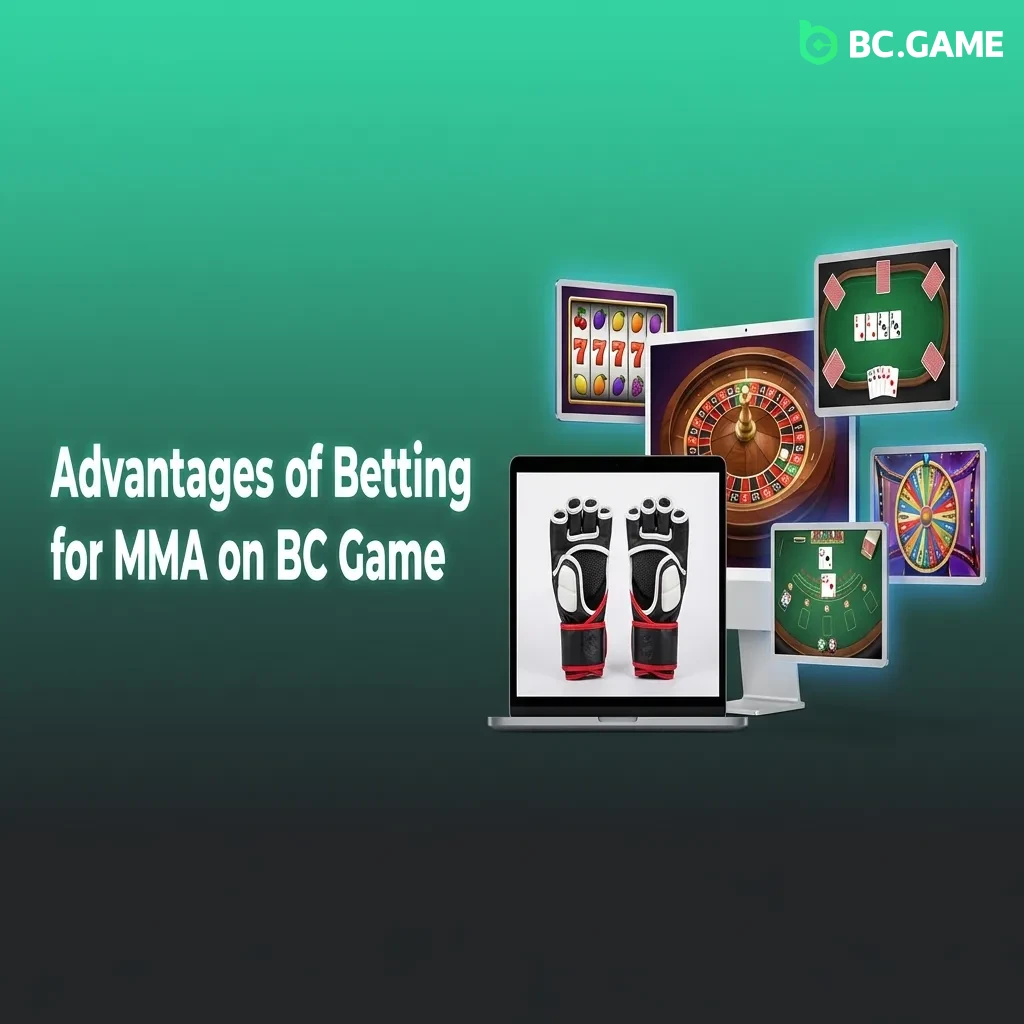 BC Game MMA betting interface showing live odds, fight statistics, and multiple payment options on mobile device