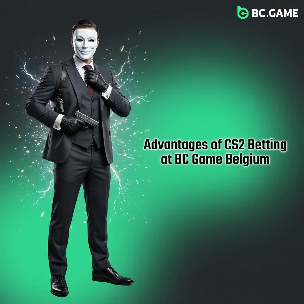 BC Game Belgium platform showing CS2 betting features including bonuses, payment methods, and mobile app interface