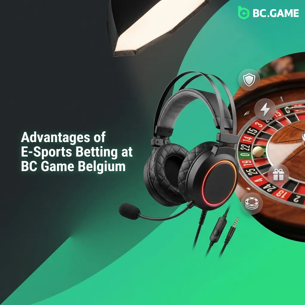 E-sports betting platform interface showing competitive odds, payment options, and mobile app features for Belgian users