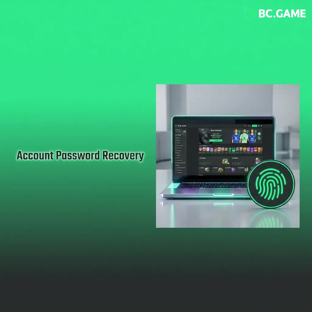 Password recovery steps showing login page, email verification, and new password creation process