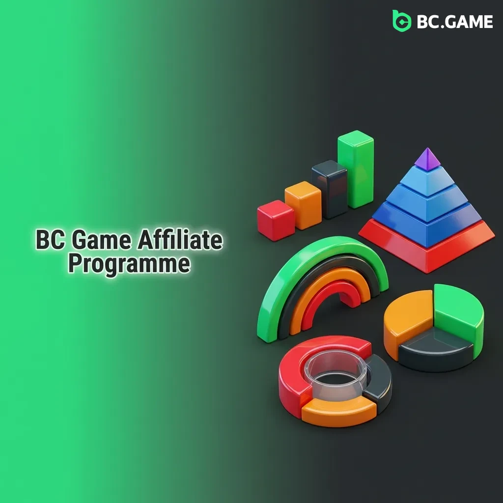 BC Game affiliate dashboard showing 40% revenue share, real-time tracking, and multi-language marketing tools