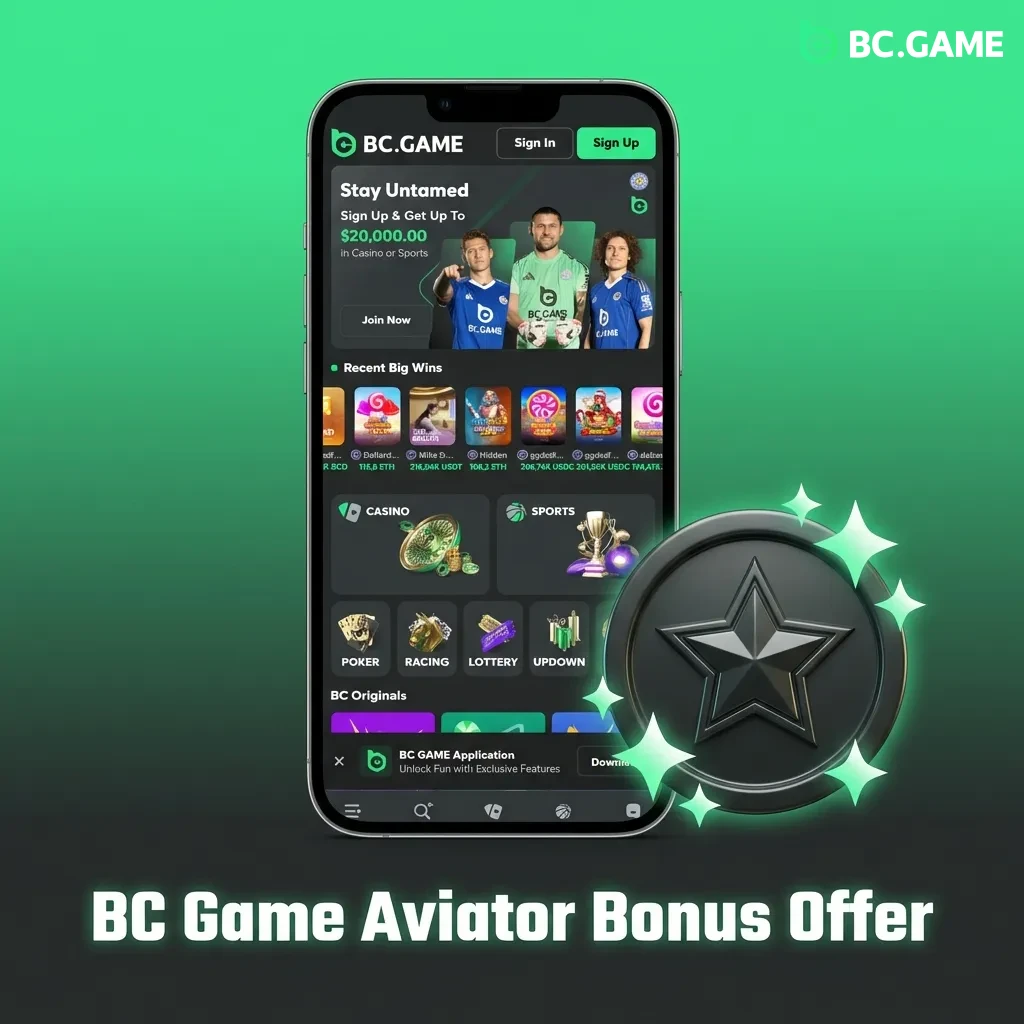 BC Game Aviator bonus offer: welcome package up to €16,900 for new players with €10 minimum deposit for crash game play.
