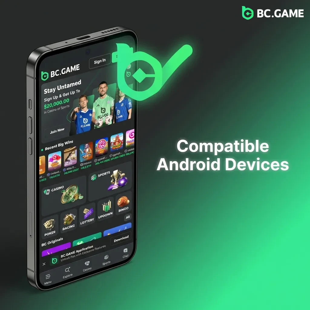 List of compatible Android devices including Samsung Galaxy, Google Pixel, OnePlus, Xiaomi, Huawei, Motorola, Sony, and OPPO models