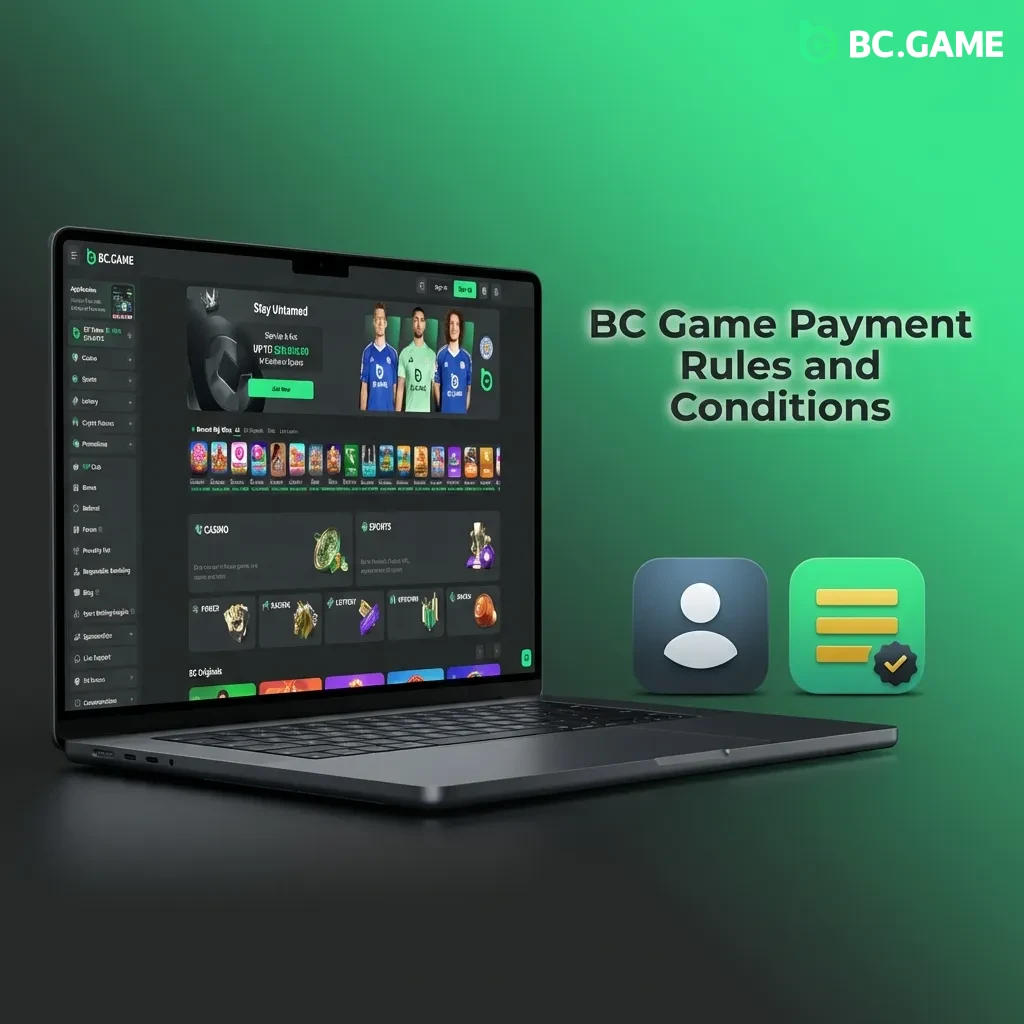 BC Game payment rules including identity verification, withdrawal methods, wagering requirements, and transaction limits