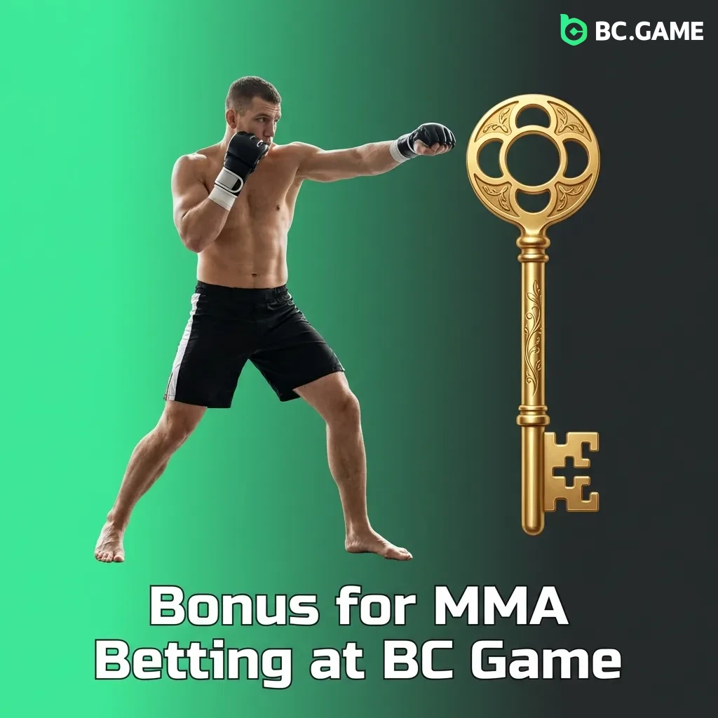 BC Game welcome bonus promotion for MMA betting with up to €300 available for new Belgian users on first deposit.
