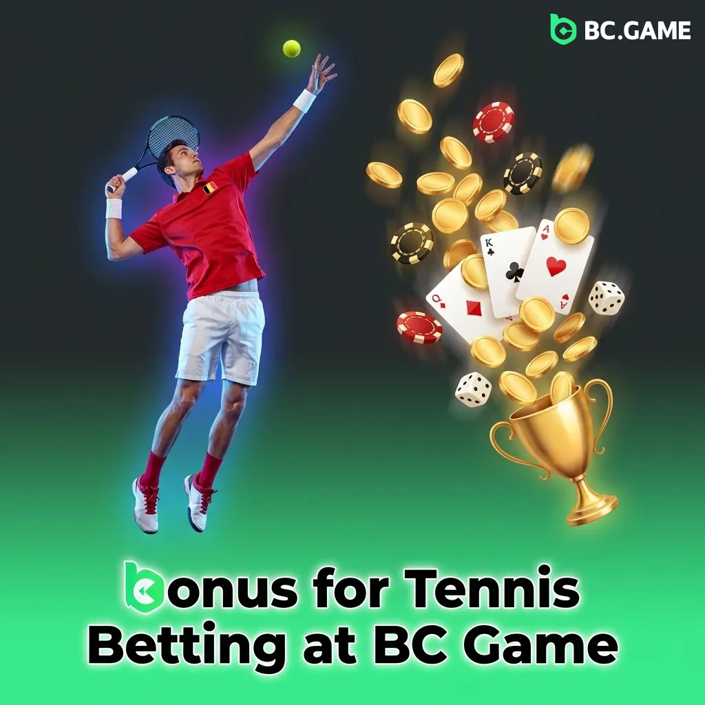 BC Game welcome bonus for tennis betting with rollover requirements and eligibility details displayed