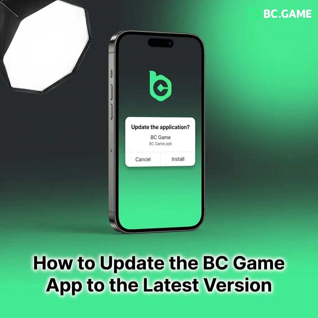 BC Game app automatically updates without manual downloads, showing latest version on mobile screen