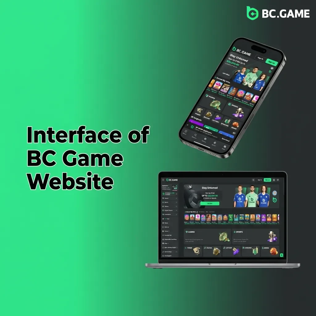 BC Game website homepage showing navigation menu with Sports, Casino, Live Casino, Promotions and VIP sections