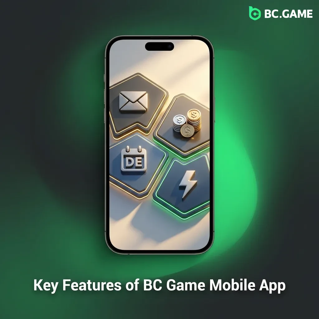 BC Game mobile app interface showing casino games, sports betting, and payment options for Belgian users
