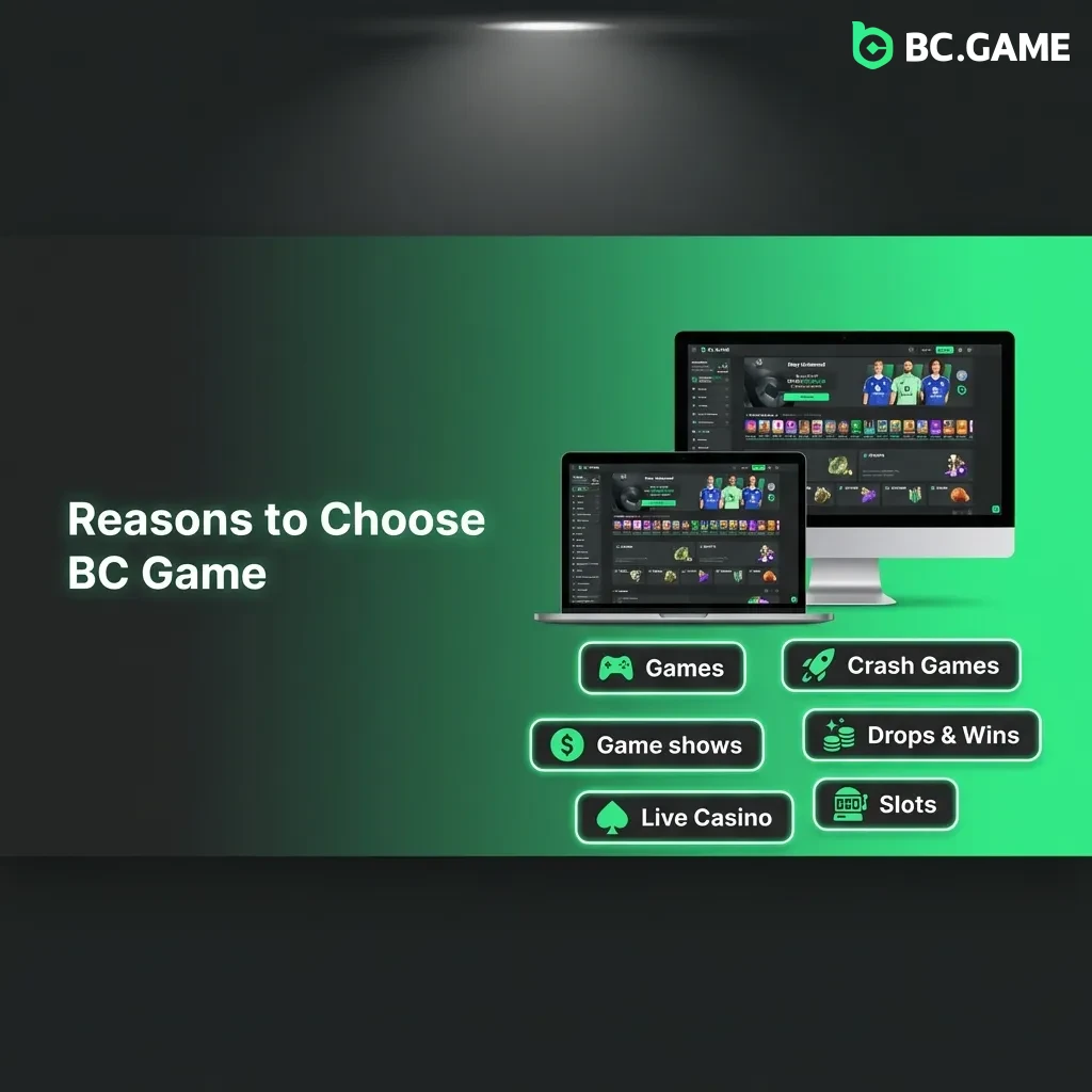 BC Game features including crypto withdrawals, provably fair games, sports betting, VIP cashback, and mobile apps