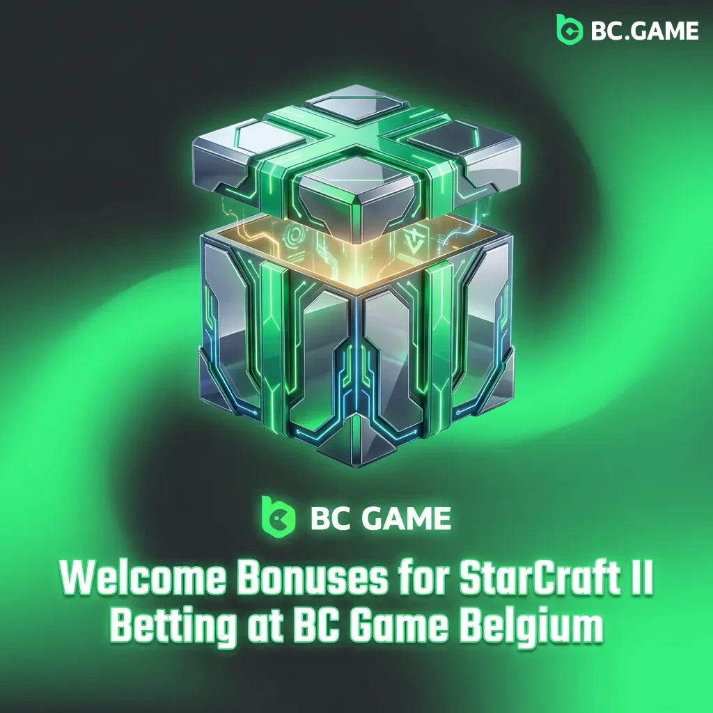 BC Game Belgium welcome bonus offer for StarCraft II betting showing registration steps and bonus details up to €16,900