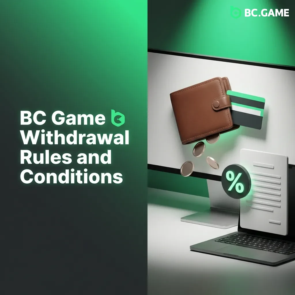 BC Game withdrawal rules page showing verification, wagering requirements, and transaction limits for Belgian players